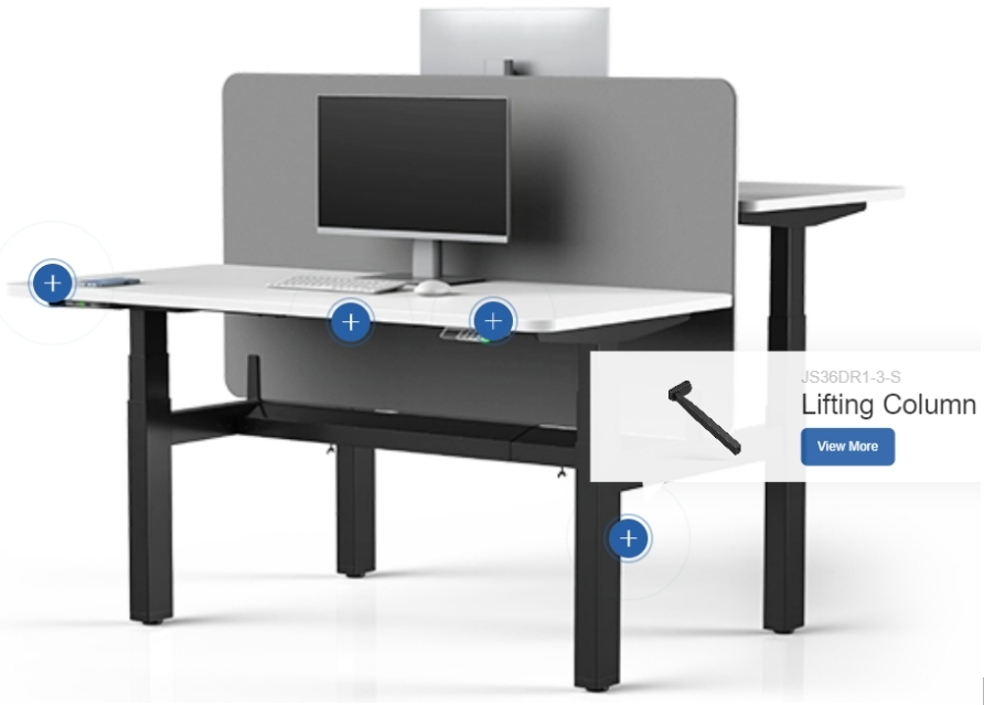 Espaço de trabalho da base da mesa em pé