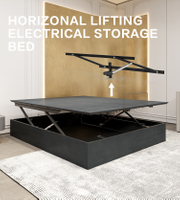 Estrutura de cama el&eacute;trica ajust&aacute;vel inteligente com design de armazenamento extra-grande inteligente para quarto com controle remoto inteligente sem fio