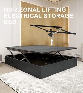 Estrutura de cama el&eacute;trica ajust&aacute;vel inteligente com design de armazenamento extra-grande inteligente para quarto com controle remoto inteligente sem fio